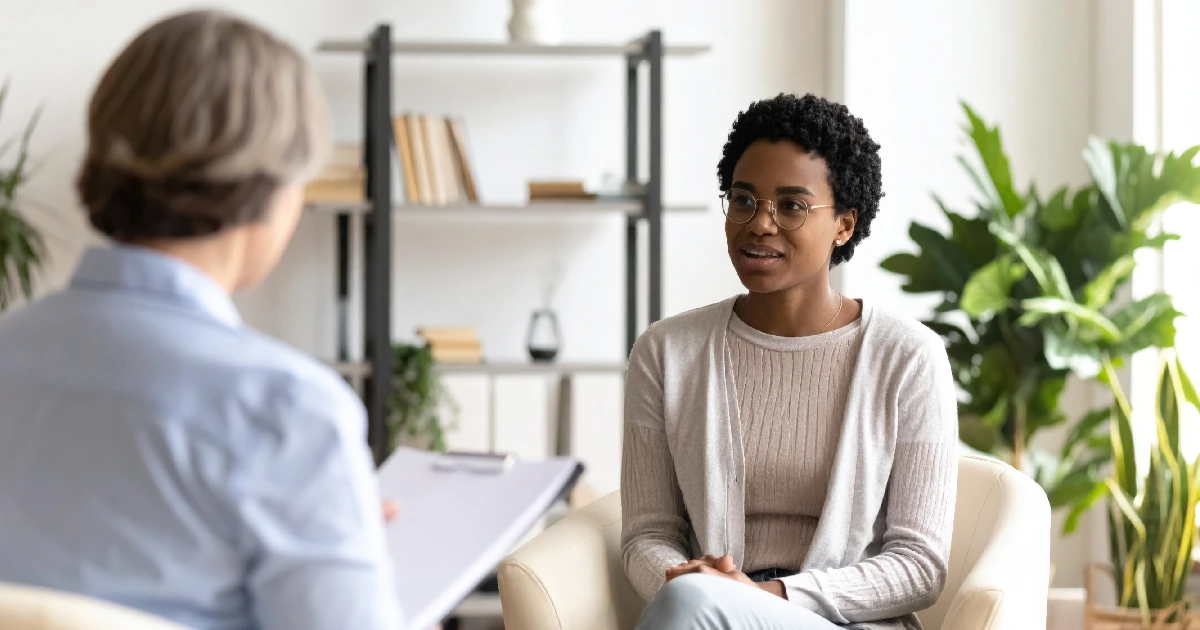 Client attending their first mental health appointment at Transformation Health Services in Virginia Beach