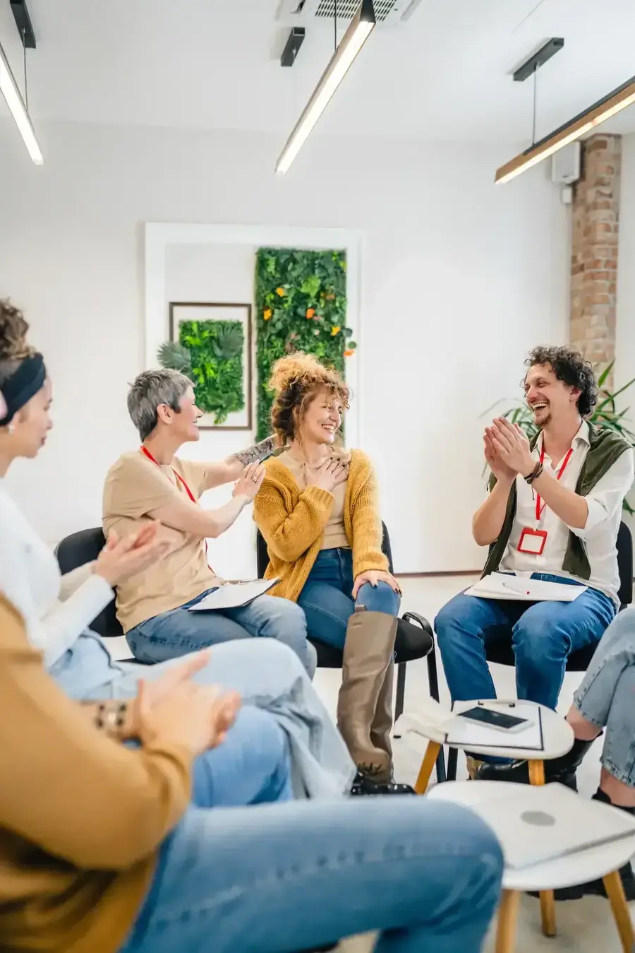 Group of people having a fun time while on Dialectical Behavior Therapy (DBT) Skills Groupss at Transformation Health Services in Virginia Beach, VA